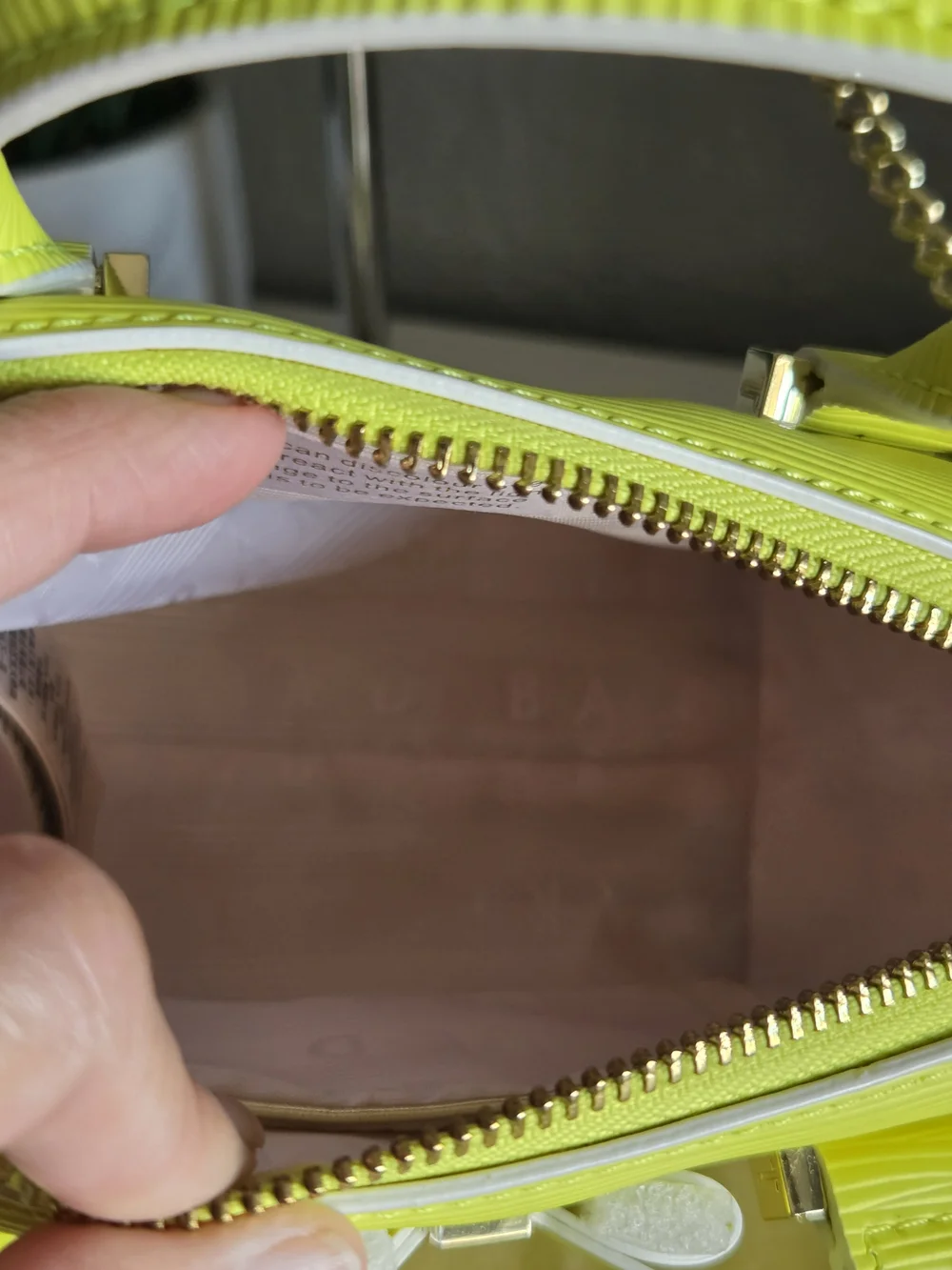 Ted Baker London NWT Bow Micro Leather Tote Bag Neon Yellow Lime Crossbody